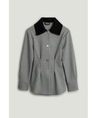 Women's Corset-Back Checked Sculpted Shirt