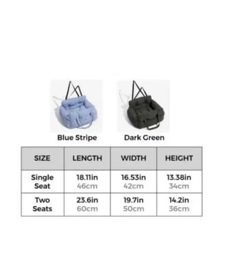 Portable Leisure Outing Dog Car Single-Seat Bed, Stripe