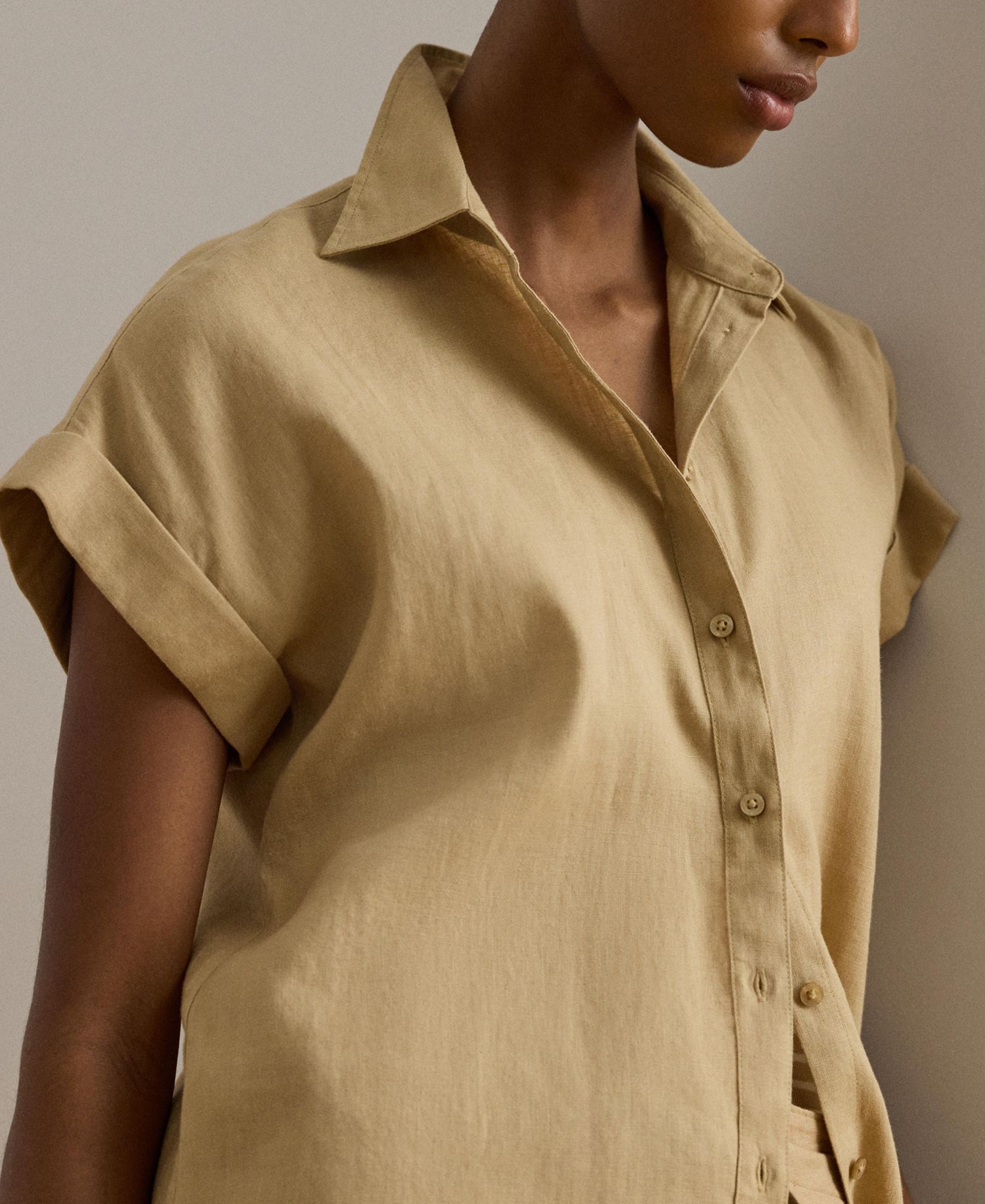 Dolman-Sleeve 100% Linen Shirt
