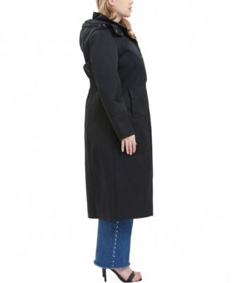Women's Plus Size Hooded Long Rain Coat