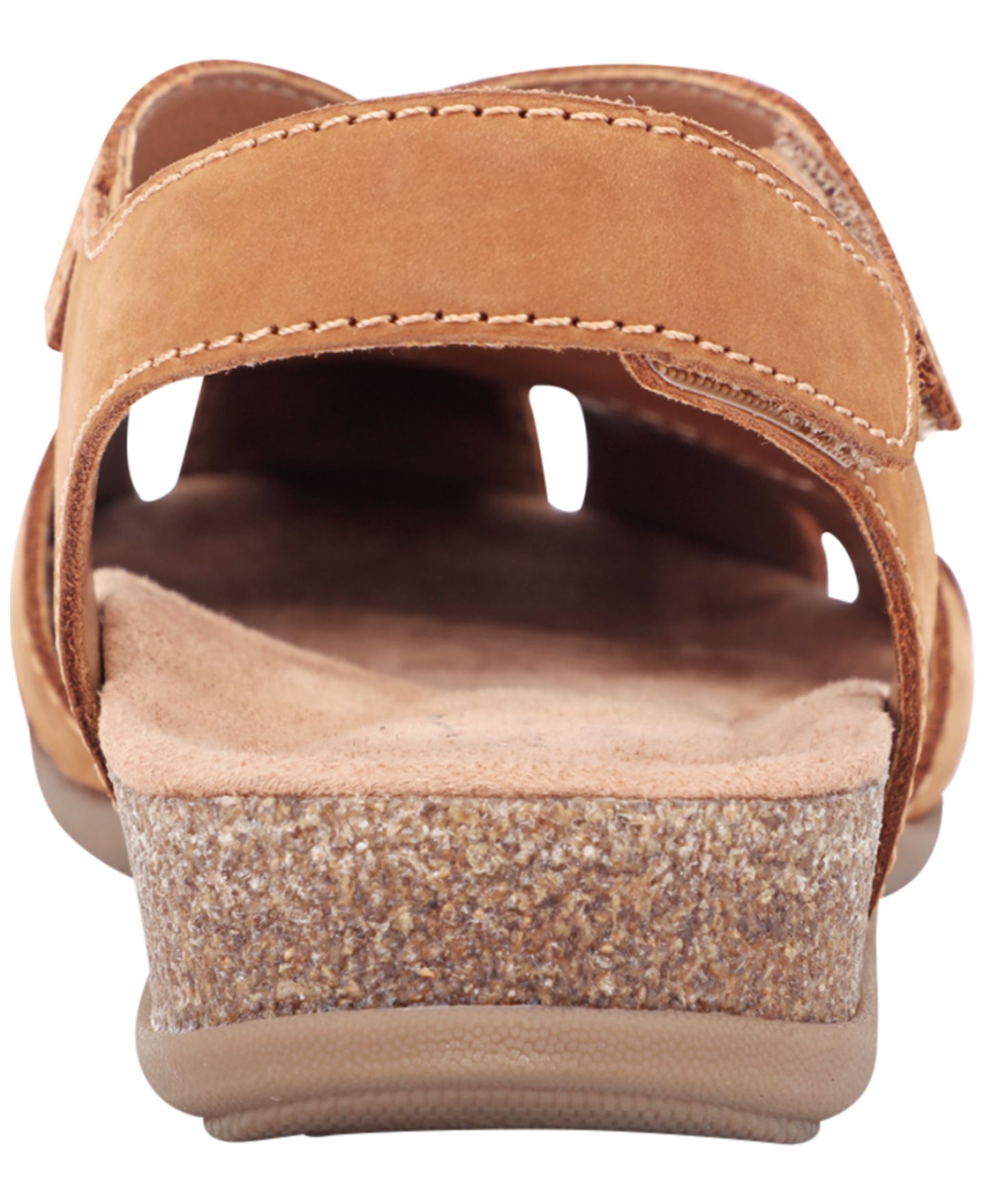 Женские сандалии Earth Brentia Leather Criss-Cross Flat, цвет: Коньячный нубуковый — фото 3