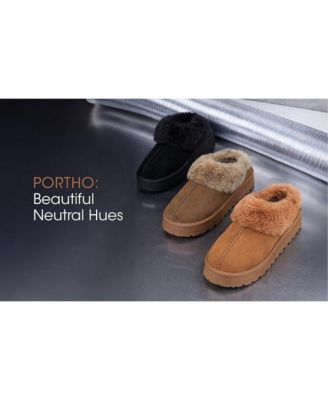 Women's Portho Faux Fur Slip Flat