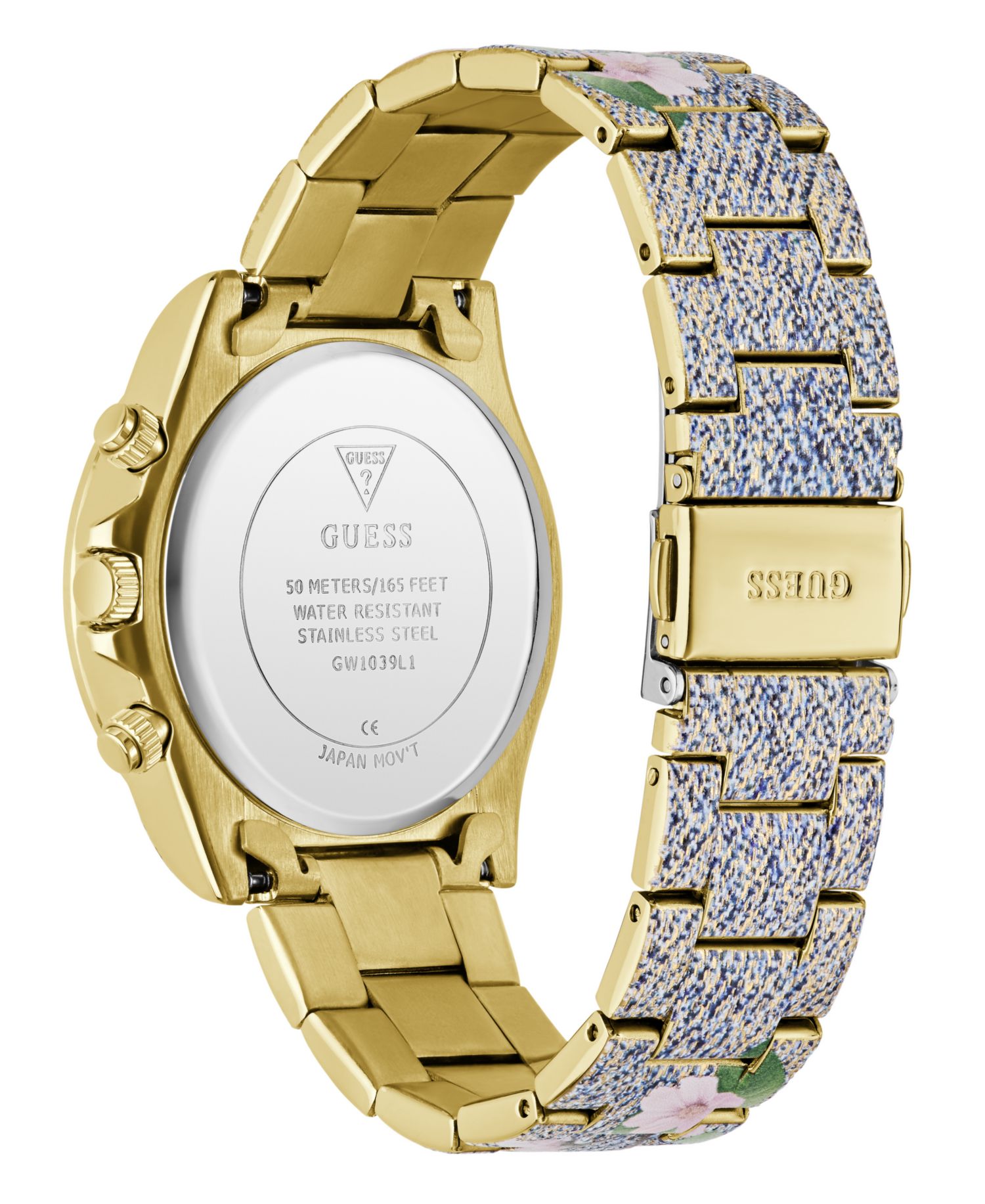 Women's Floral Print Stainless Steel Multi-Function Watch, 38mm