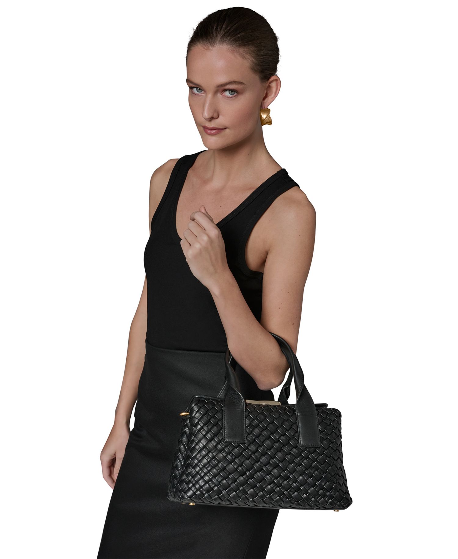 Amagansett Woven Leather Satchel Bag