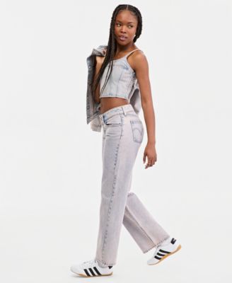 Women's Super-Low Double-Button Relaxed-Fit Denim Jean