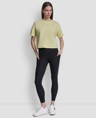 Women's Metallic Bubble Logo Drop Shoulder Pull-On T-Shirt