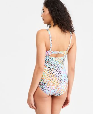 Women's Drape-Front Underwire One-Piece Swimsuit