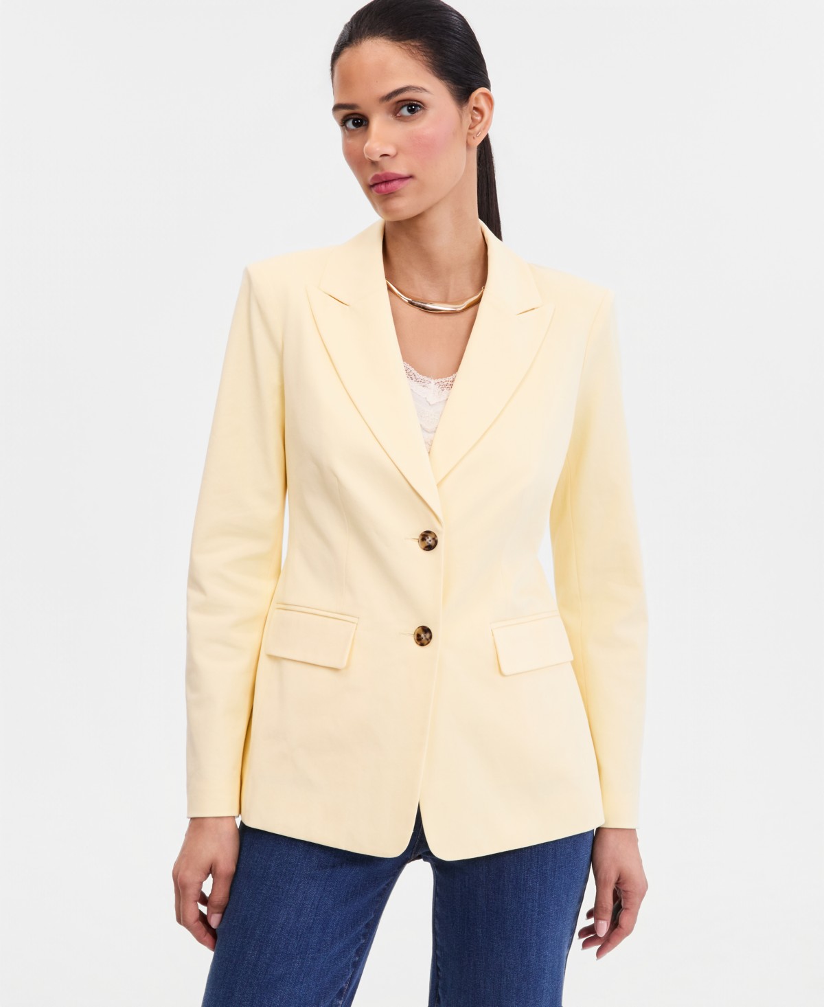 Женские I.N.C. International Concepts Women's Two Button Fitted Waist Blazer — фото 1