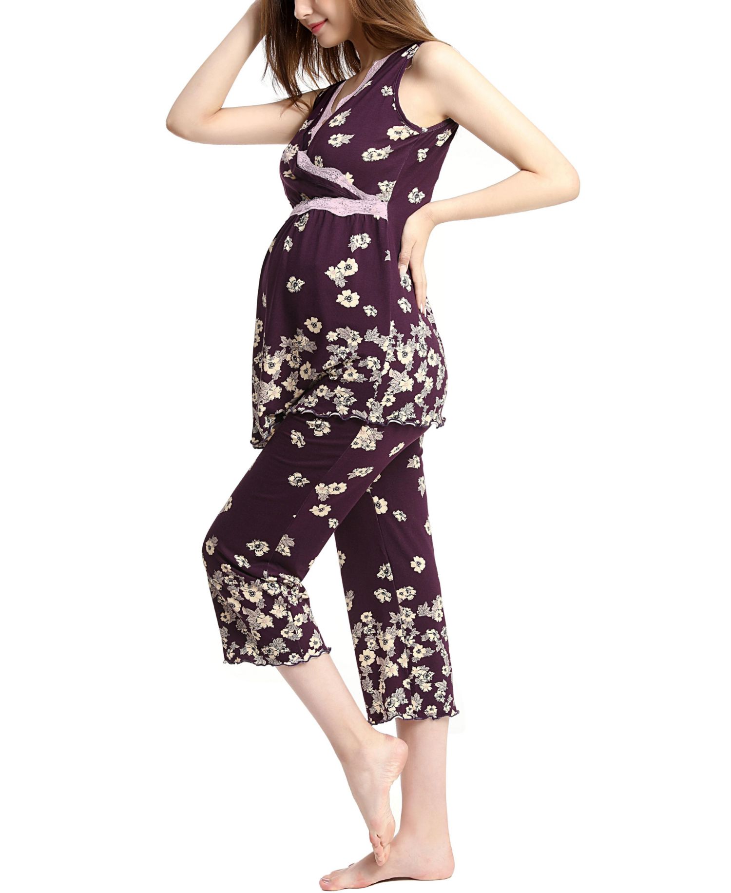 Maternity kimi + kai Eeva Nursing Pajama Set