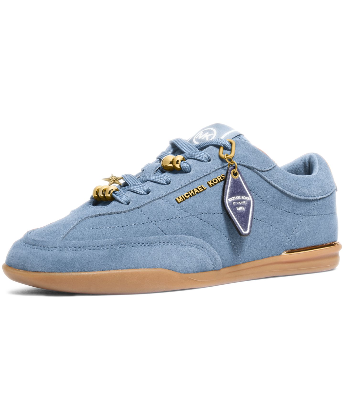 Женские кроссовки MICHAEL Michael Kors Nolan Almond Toe Lace-Up, цвет: Шамбре замшевый — фото 2