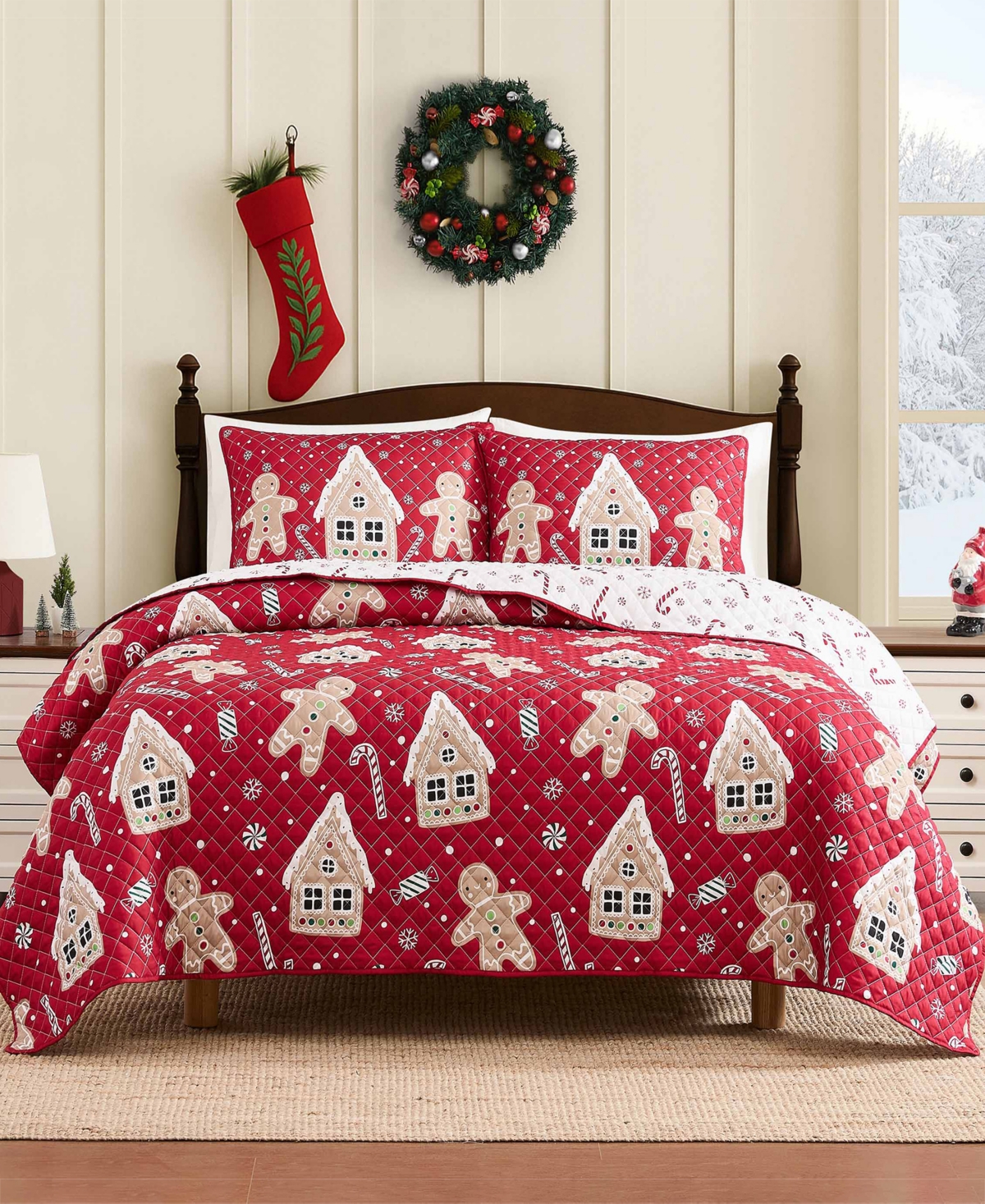 Avanti Holiday Lane Reversible -Pc. Quilt Set