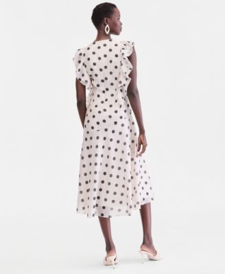 Women's Ruffle Sleeveless Midi Dress