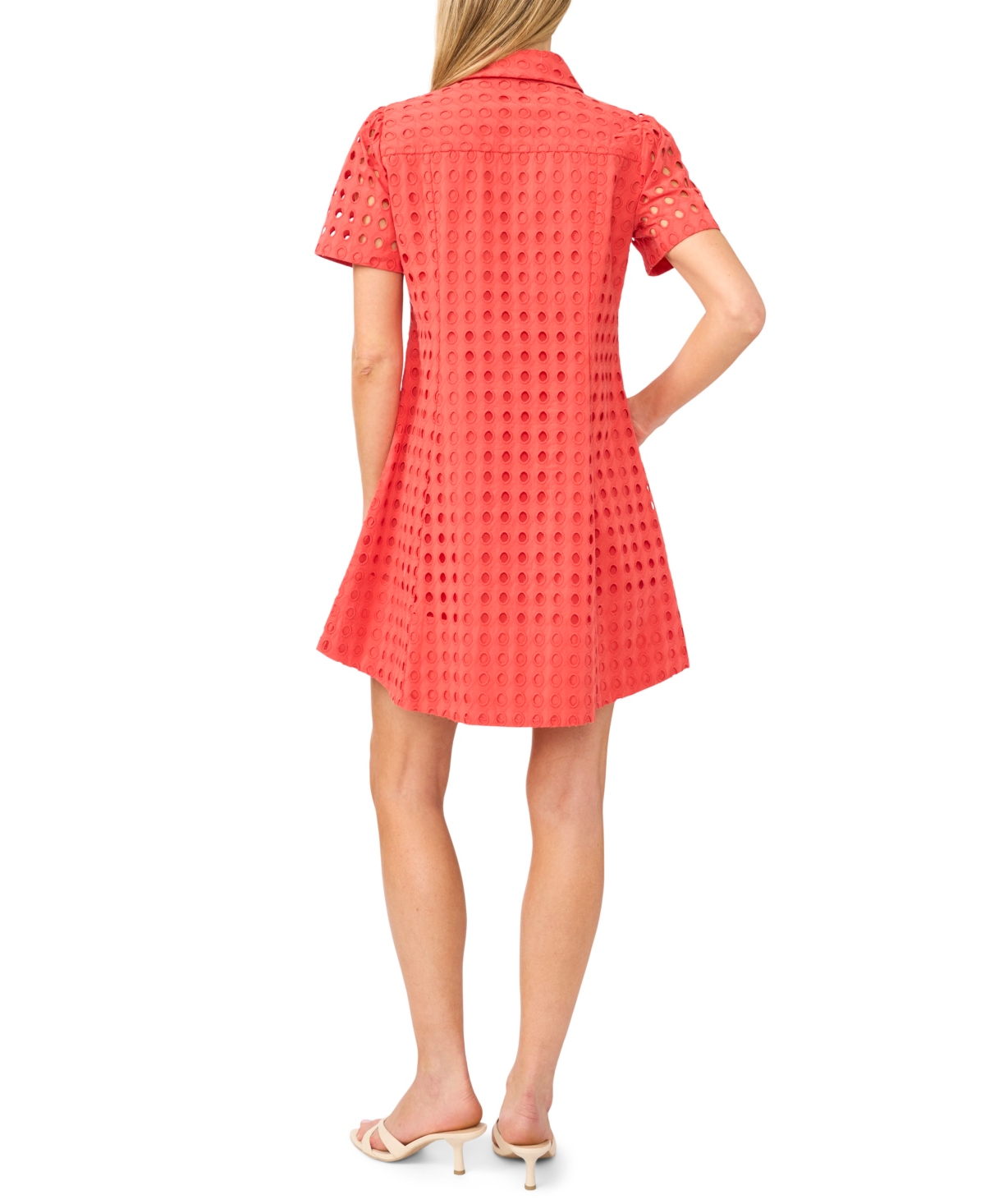 CeCe Women's Collared Short-Sleeve Babydoll Mini Dress