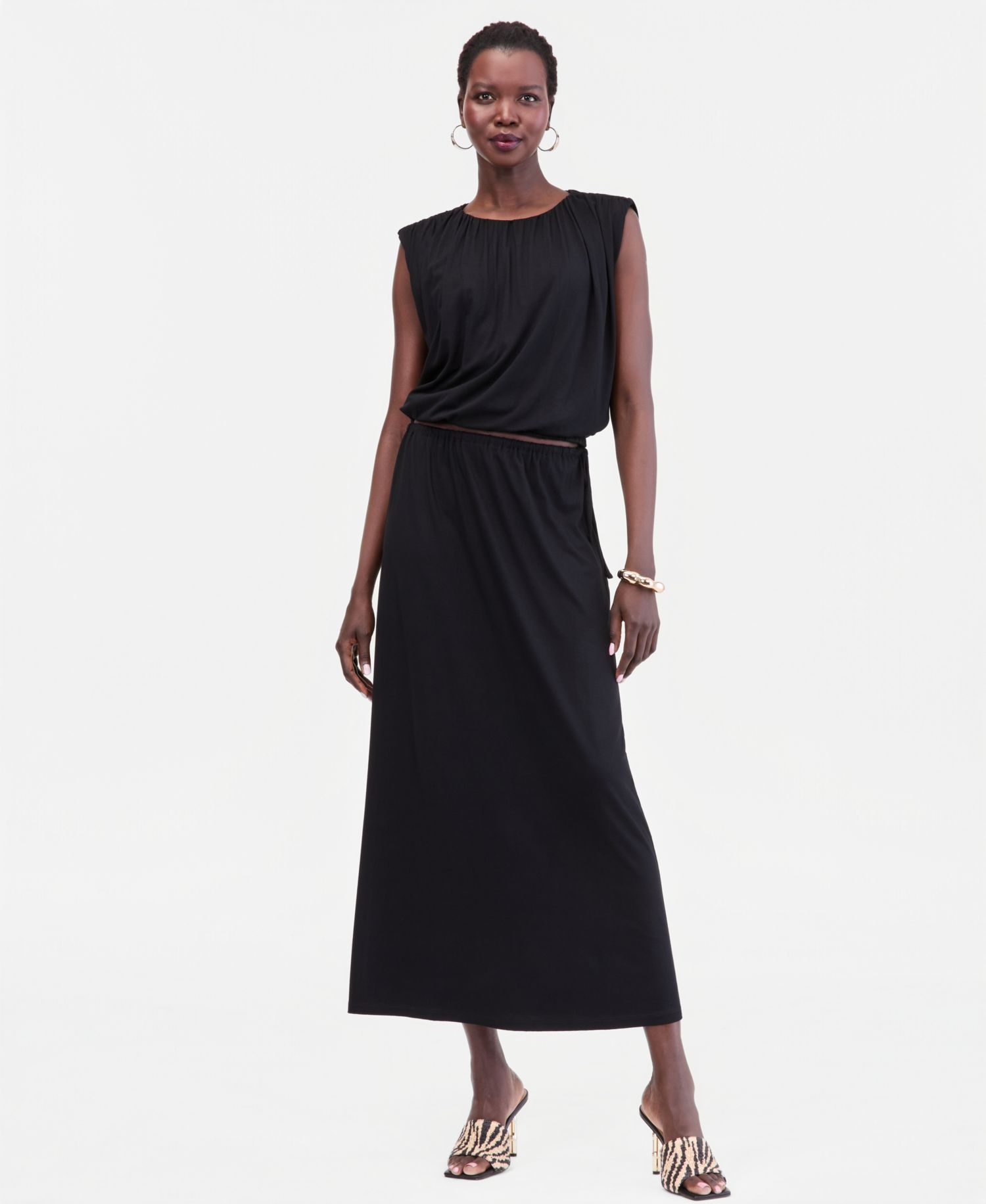 Women's Side-Tie Knit Midi Skirt