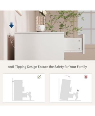 2 Drawers Wood Dressers for Bedroom, Wooden Chest of Drawers Clothes Storage Organizer for Living Room, Modern Wide TV Dresser for 65 Inch TV