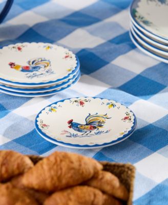 French Rooster Canape Plates, Set of 4