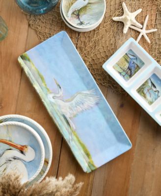 Coastal Birds Melamine 3-Pc. Hostess Set