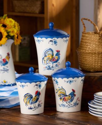 French Rooster Canisters, Set of 3
