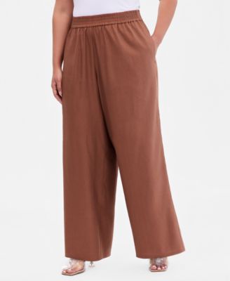 Plus Size Pull-On Wide-Leg Pants