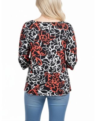 Women's 3/4-Sleeve Round Neck Top