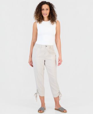 Petite Cropped Tie-Hem Pants