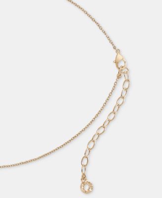 Crystal & Imitation Pearl Station Lariat Necklace, 16" + 3" extender