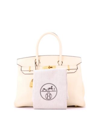 Birkin 30 Handbag Light Clemence with Gold Hardware