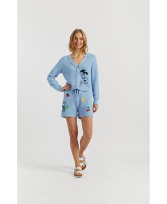 Women's Cotton Snoopy Crochet Peekabo Cardigan