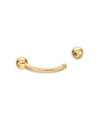 Solid 14k Gold 2mm Ball 16g Curved Eyebrow Piercing Jewelry