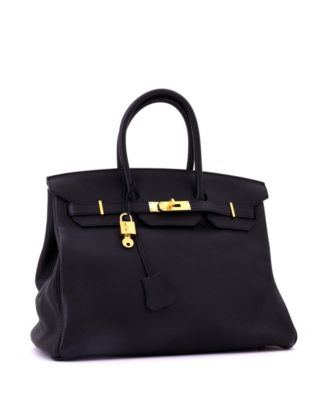 Birkin 35 Handbag Black Togo with Gold Hardware