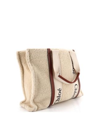 Large Woody Tote Shearling with Leather