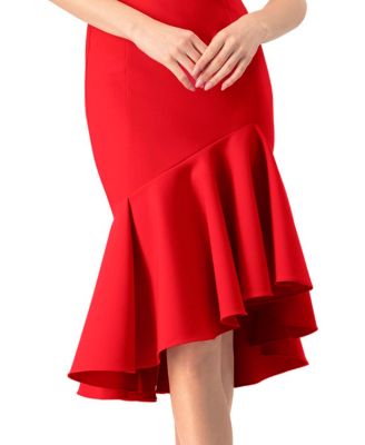 Women's Solid Mermaid Midi Dress