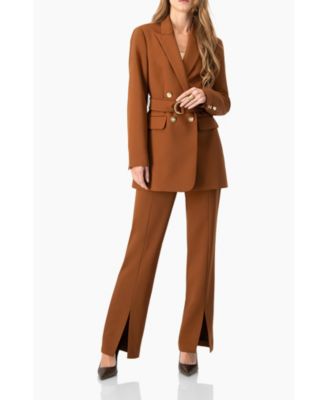 Women's Double-Breasted Wrap Blazer with Waist Tie