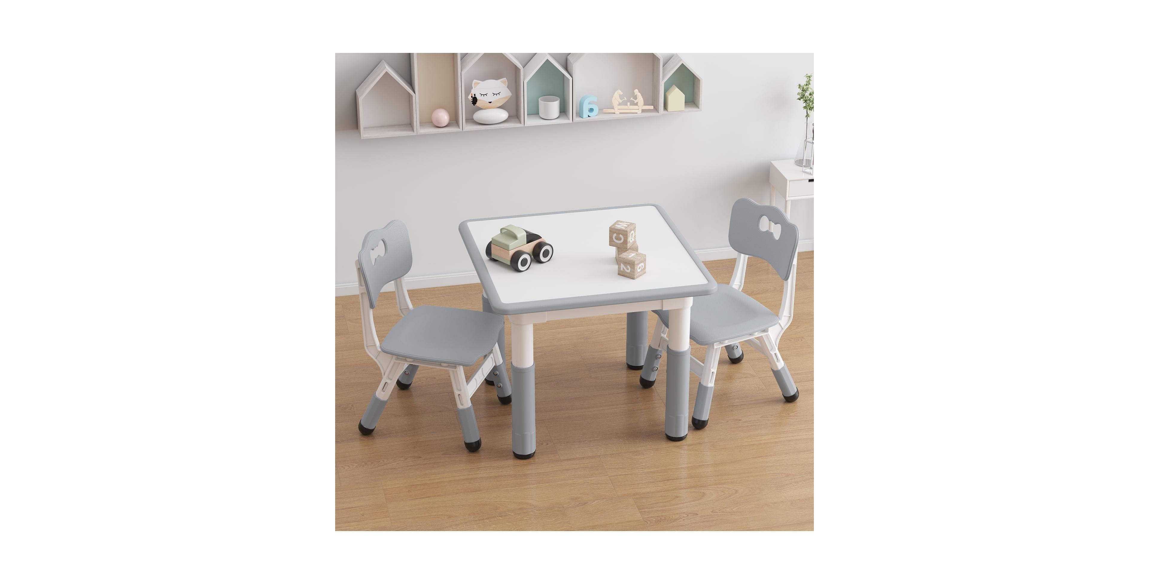 gaomon Kids Table and 2 Chairs Set with Graffiti Desktop