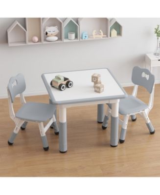 gaomon Kids Table and 2 Chairs Set with Graffiti Desktop, Height ...