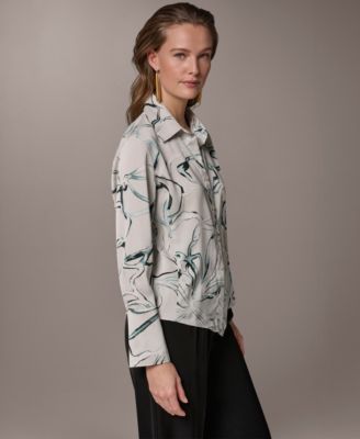 Women's Printed Pointed Hem Blouse