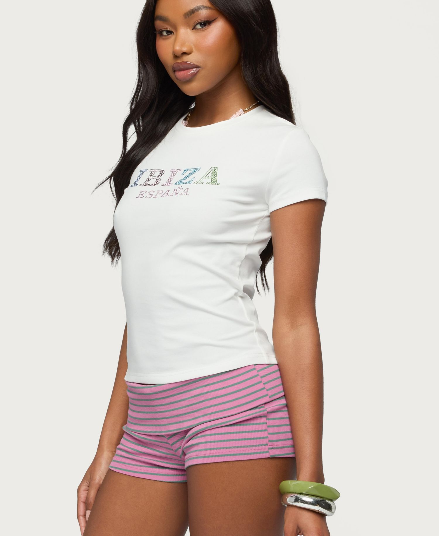 Women's Ibiza Rhinestone T Shirt