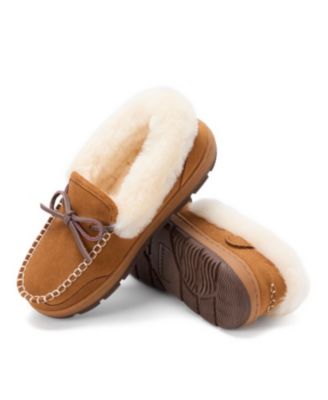 Women's Gladstone Genuine Shearling Moccasin with Stitching
