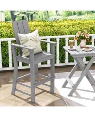 Outdoor Adirondack Bar Height Chair with Ergonomic Back