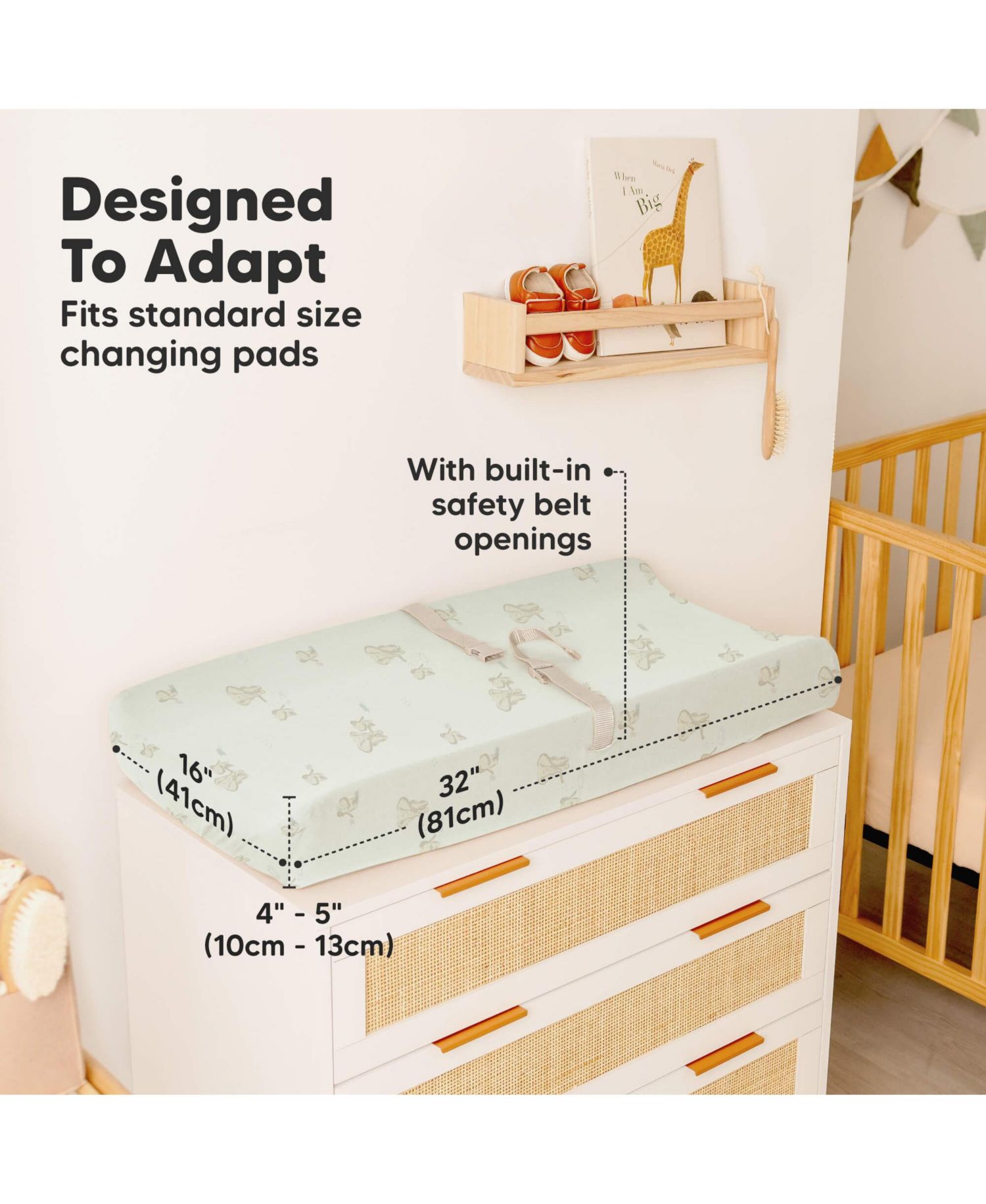 2-Pack Soothe Waterproof Changing Pad Covers for Boy, Girl, 32x16 Soft Cotton Baby Changing Table Pad Cover