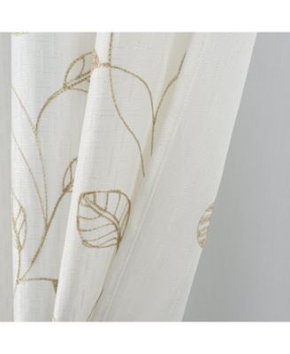 100% Polyester 140 GSM Reed Embroidered Grommet Curtain Panel