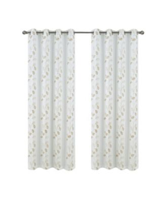 100% Polyester 140 GSM Reed Embroidered Grommet Curtain Panel