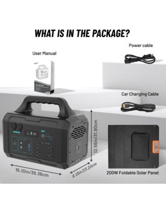 1024Wh-1800W Portable Power Station with 200W Foldable Solar Panel