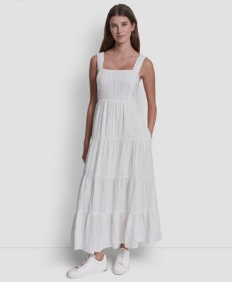 Women's Tiered Tank Square Neck Maxi Dress