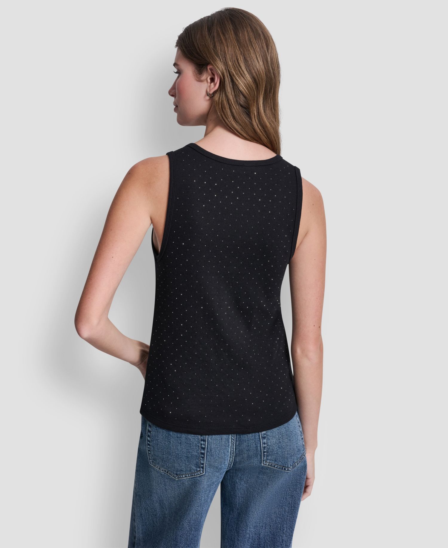 Women's Rhinestone V-Neck Tank Top