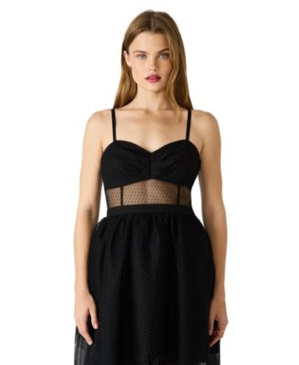 Juniors' Emily Tulle Sweetheart Neck Maxi Dress