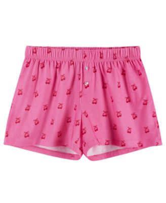 Girls' 6-16 Rosette T-Shirt and Shorts, 2-Piece Pajama Set