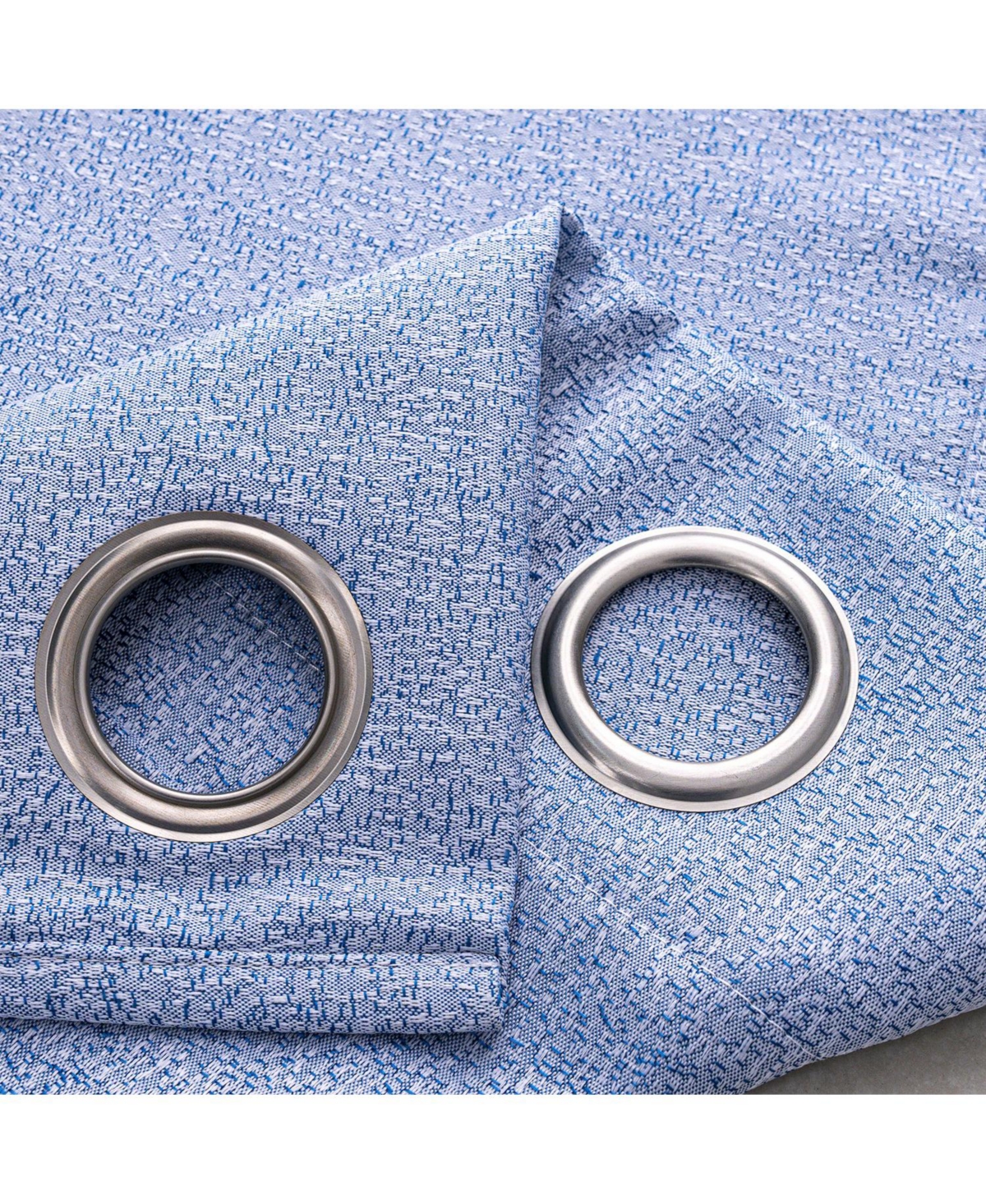 Rt Designers Collection 100% Polyester 140 Gsm Lava Jacquard Grommet Curtain Panel 54" x 84" Blue