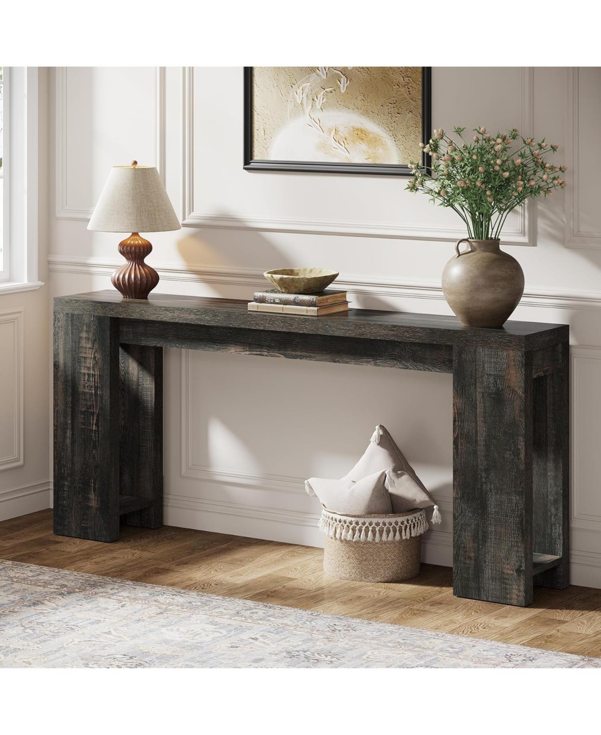 Tribesigns 70.9-Inch Extra Long Console Table, Farmhouse Wood Sofa Table Behind Couch, Narrow Entryway Accent for Living Room
