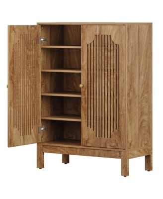 Shoe Cabinet with Doors, 5-Tier Shoe Storage Cabinet with Adjustable Shelves